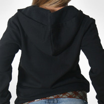 Women's Zip-Up Hoody Fitting Sweatshirt-Black