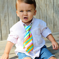 Boys Rainbow Tie for Baby to Toddler Kids 8 inch adjustable 