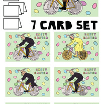 Coin wheeled bikes Easter 7 card set