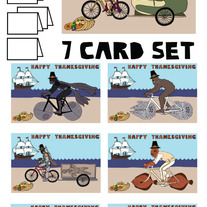 Star Wars on bike Thanksgiving 7 card set