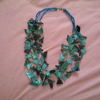 Three-Strand Jagged Piece Turquoise Necklace