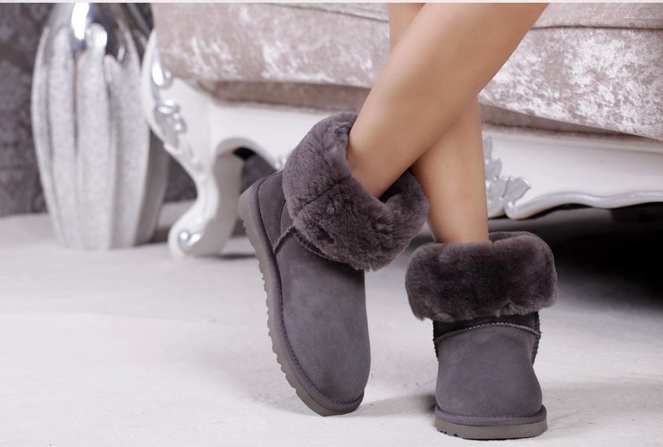 Gray Winter Leather Australia Boots on Storenvy