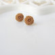 Tiny Taupe Dahlia Earrings - Thumbnail 2