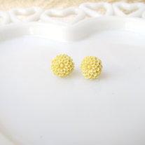 Tiny Cream Dahlia Earrings