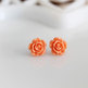 Full Bloom Rosebud Studs - 5 Color Choices - Thumbnail 4