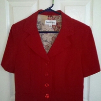 Danny & Nicole Red Short Sleeved Blazer Sz 12