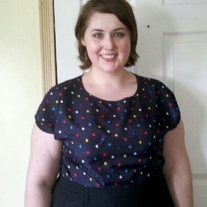 Lerner Black Colorful Polka Dot Top