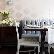 Medium Size DIY Bold Blossom Chrysanthemums Flower Designer Pattern Wall Stencil Decor 