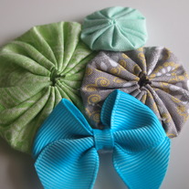Mint, grey and green cluster