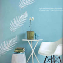 Fern Leaf Flower Designer Pattern Wall Stencil Deco