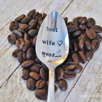 BEST WIFE EVER - Hand Stamped Vintage Coffee Spoon for your Coffee Lovin' Girlfriend this Valentine's Day