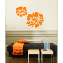 Medium Anemone Flower Garden Designer Wall Stencil Home Kids Decor