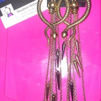 Skull-Spikes-Chain Earrings