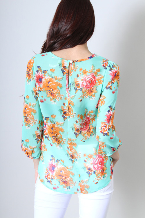 Floral Print Top on Storenvy