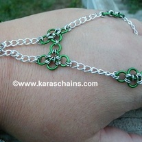 Green and Silver Hand jewelry