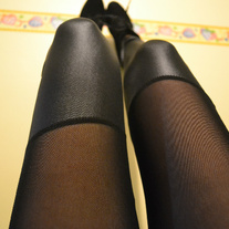 Leather Type Meshy Leggings