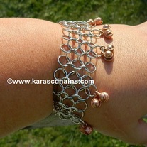 Large Ring chain maille cuff with bells
