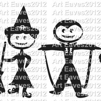 Halloween Stick Family Vinyl Decal Up to 5 Characters