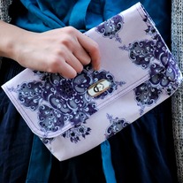 Mini Clutch - Dark Grape Florals