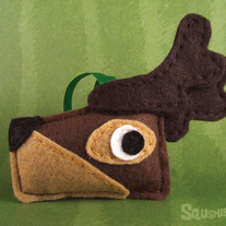 Felt Christmas Ornament, Felt Reindeer Ornament - Prancer the Reindeer