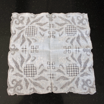 Vintage Whitework Embroidered Linen Wedding Hankie - Style 2