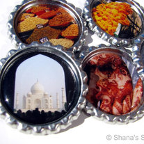Traveling in India - Bottle Cap Photo Magnet Set