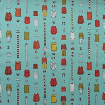Fat Quarter-Little Apples Outfits in Blue/1851412