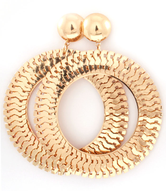 Herringbone Chain Loop Earrings on Storenvy