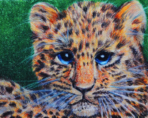 Silajai Big Eye Animal Art | Leopard Cub 5"x7" Artist ... Silajai Big Eye Animal Art | Leopard Cub 5"x7" Artist ...