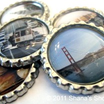 I Heart San Francisco - Bottle Cap Photo Fridge Magnet Set 