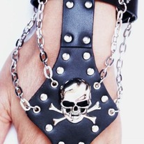 EVIL KNOWS BEST! LEATHER ENTWINE RING AND BRACELET WRISTBAND 