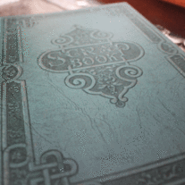 Vintage Embossed Teal Scrapbook - new old stock
