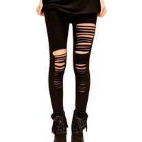 Ripped Cotton Leggings