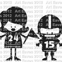 Football Family Car Decal Up to 5 Characters