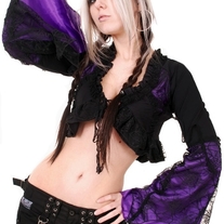 GYPSY PURPLE AND BLACK TEMPTRESS SHRUG TOP
