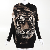 Tiger Print Oversized Sweater