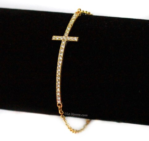 Cross Crystal Bracelets - Gold