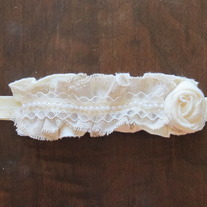 Vintage Pearls and Burlap headband