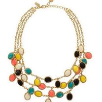 Kate Spade New York Roped In Gold Triple Strand Multi Gem Necklace