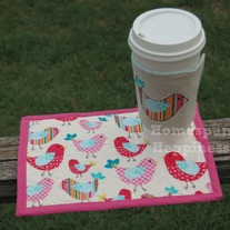Coffee Cozy & Mug Rug Combo - Lots of Little Birdies