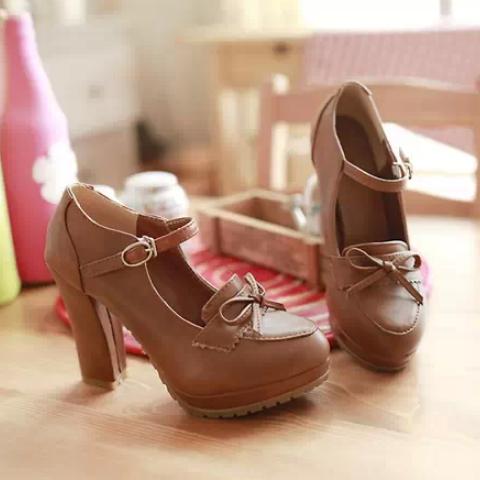 Cute Lolita Mid Heel Bow Shoes Cute Lolita Mid Heel Bow Shoes