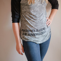 Freedom is Here Baseball Burnout Tee