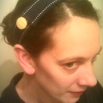 Navy Button Headband