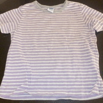 Purple/Gray/White Striped Short Sleeve Shirt-Old Navy Size 4/5