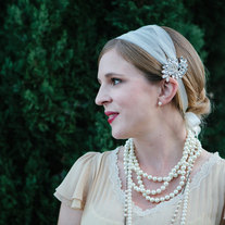 The Bridee  - Rhinestone and Tulle Headband or Modern Veil