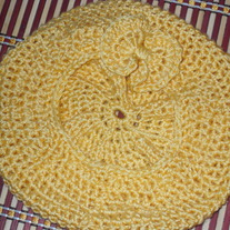 Sunny Yellow Crocheted Beanie+