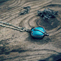 bhrett. caged turquoise necklace