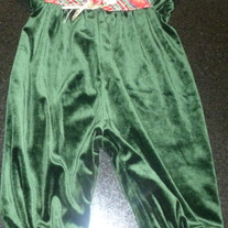 Green Velour Holiday Romper-Rose Cottage Size 6-9 Months