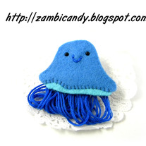 Felt jellyfish brooch