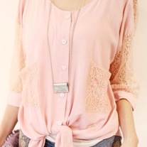 Hollow Out Half Sleeve Blouse